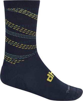 dhb Blok Thermal Sock 18cm - Navy-Teal - XS}, Navy-Teal