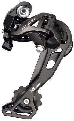 microSHIFT XLE 10 Speed Rear Derailleur - Black - Long Cage}, Black