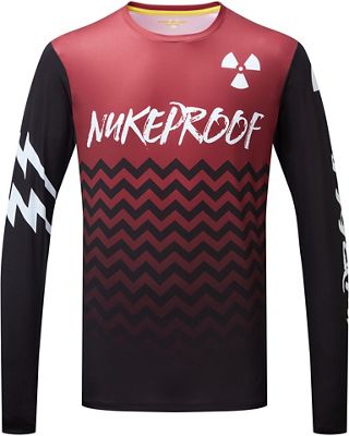 Nukeproof Blackline Long Sleeve Jersey (Race) - Red - M}, Red