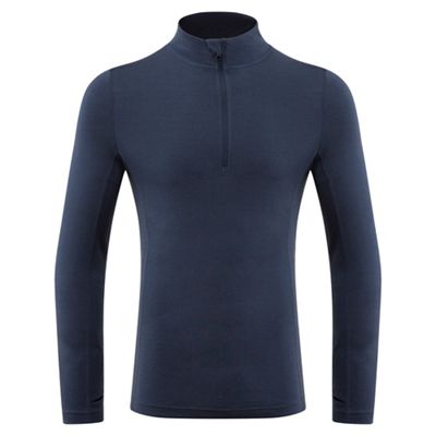 Föhn Merino Long Sleeve Zip Baselayer (200) - Mood Indigo - L}, Mood Indigo