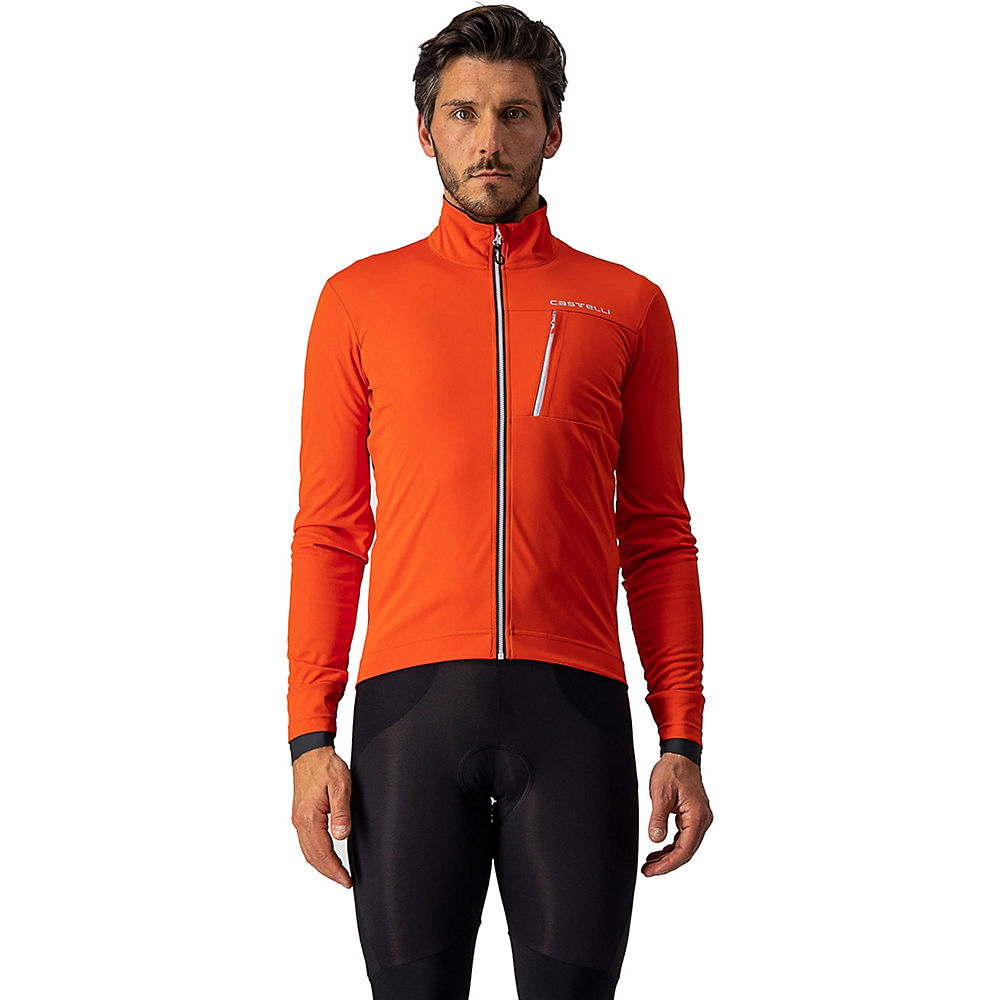 Image of Castelli Go Cycling Jacket - AW21 - Firey Red / Silver Grey / Small