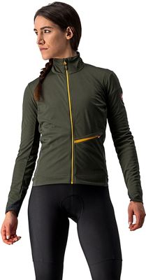 Castelli Women's Go Cycling Jacket - MILITARY GREEN-FIERY RED-SAFFRON - XS}, MILITARY GREEN-FIERY RED-SAFFRON