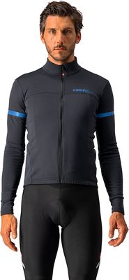 Castelli Fondo 2 Cycling Jersey AW21 - LIGHT BLACK-BLUE REFLEX - XXXL}, LIGHT BLACK-BLUE REFLEX