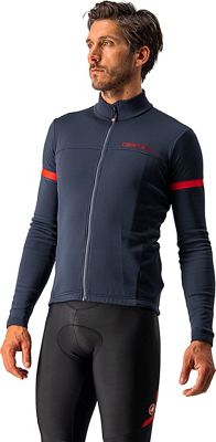 Castelli Fondo 2 Cycling Jersey AW21 - SAVILE BLUE-RED REFLEX - XXL}, SAVILE BLUE-RED REFLEX