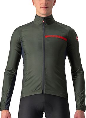 Castelli Squadra Stretch Cycling Jacket - Military Green-Dark Grey - S}, Military Green-Dark Grey
