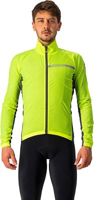 Castelli Squadra Stretch Cycling Jacket - YELLOW FLUO-DARK GRAY - XS}, YELLOW FLUO-DARK GRAY