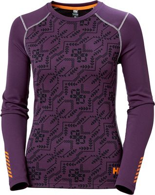 Helly Hansen Women's Lifa Active Graphic Baselayer AW21 - Amethyst Deco Flower - L}, Amethyst Deco Flower