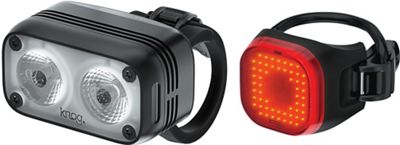 Knog Blinder 400 and Mini Square Light Set - Black, Black