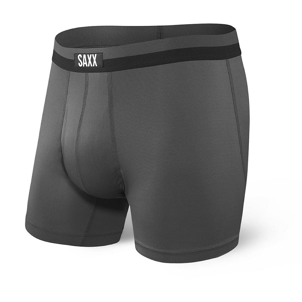 SAXX Sport Mesh Boxer Brief Fly - Graphite - M}, Graphite