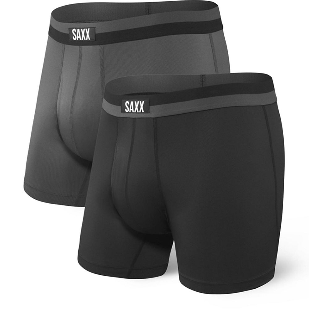 SAXX Sport Mesh BB Fly Boxer (2 Pack) SS21 - Noir/Graphite, Noir/Graphite