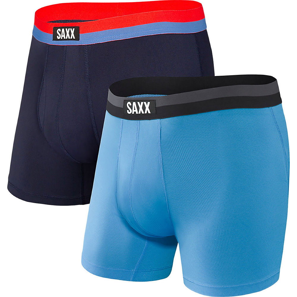 SAXX Sport Mesh BB Fly Boxer (2 Pack) SS21 - Malibu-Navy, Malibu-Navy