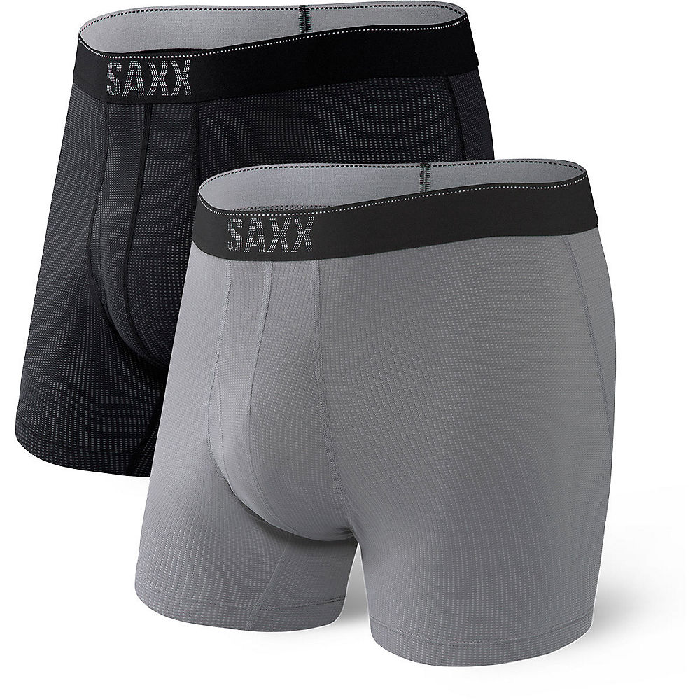 SAXX Quest Boxer Brief Fly (2 Pack) AW21 - Black-Dark Charcoal II, Black-Dark Charcoal II