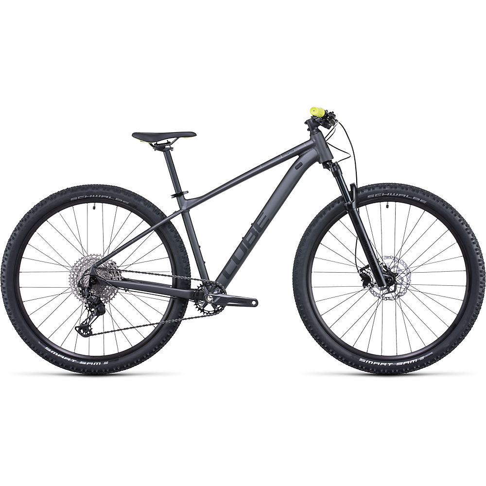 Image of Cube Attention SL 2022 Hardtail Mountain Bike /Lime in Grey, Size Medium | Rutland Cycling