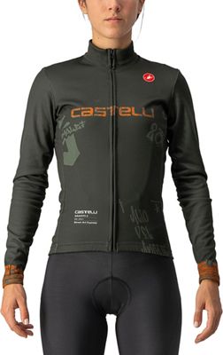 Castelli Women's Graffiti Thermal Cycling Jersey AW21 - Street Art Cypress - XL}, Street Art Cypress