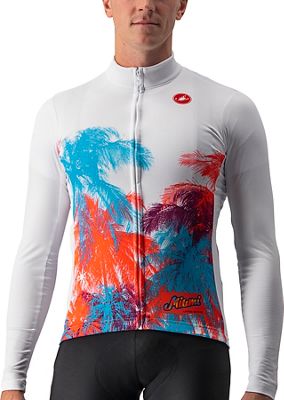 Castelli Hollywood Long Sleeve Cycling Jersey - Miami White - L}, Miami White