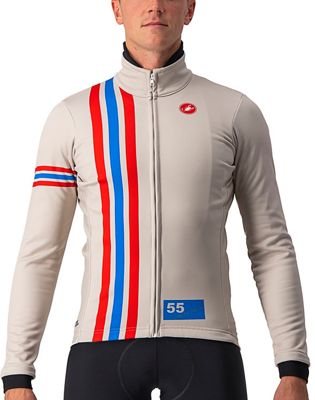 Castelli Hollywood Windstopper Cycling Jacket - Cannonball Off White - L}, Cannonball Off White