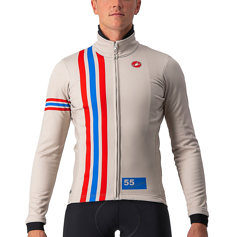 Castelli Hollywood Windstopper Cycling Jacket - Cannonball Off White - M}, Cannonball Off White