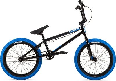 Stolen Agent 18 BMX Bike 2022 - Black - Dark Blue Tyres, Black - Dark Blue Tyres