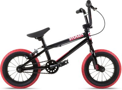 Stolen Agent 12" BMX Bike 2022 - Black - Dark Red Tyres, Black - Dark Red Tyres