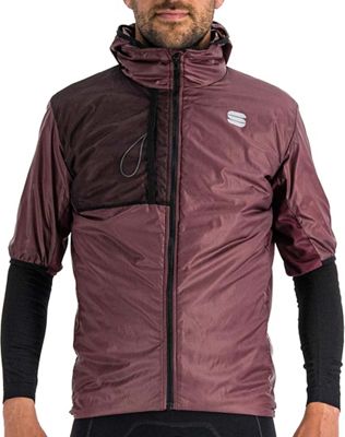 Sportful Supergiara Puffy Short Sleeve Jacket AW21 - Red Wine - S}, Red Wine