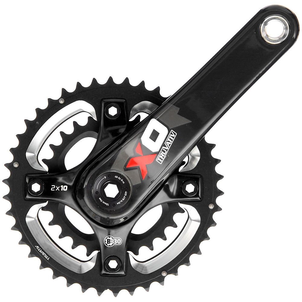 Truvativ X0 Carbon 10 Speed Crankset - Noir - blanc - PF30, Noir - blanc