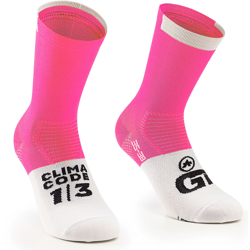 Assos GT Socks C2 - Fluo Pink - S}, Fluo Pink