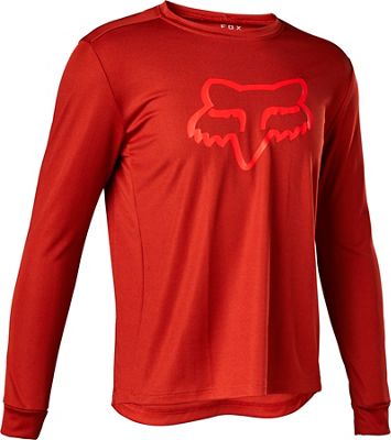 Fox Racing Youth Ranger Long Sleeve Jersey SS22 - RD CLY - S}, RD CLY