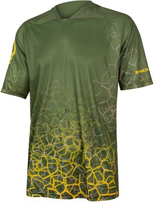 Endura Singletrack Print MTB Jersey - OliveGreen - S}, OliveGreen