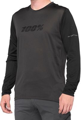 100% Ridecamp Long Sleeve Jersey SS22 - Noir/Charcoal, Noir/Charcoal