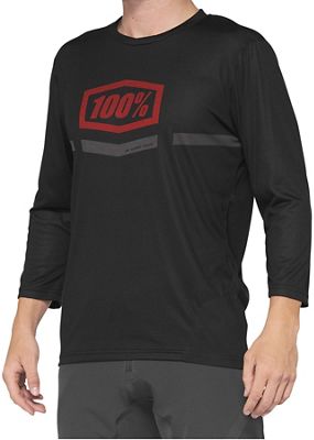 100% Airmatic 3-4 Sleeve Jersey SS22 - BLACK-RED - S}, BLACK-RED