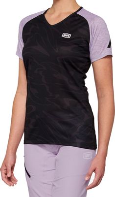 100% Womens Airmatic Jersey SS22 - Black-Lavender, Black-Lavender