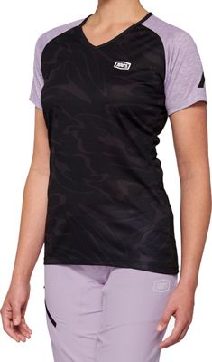 100% Womens Airmatic Jersey SS22 - Black-Lavender - XL}, Black-Lavender