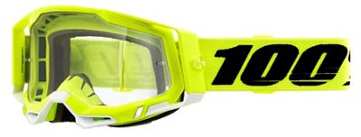 Maschera 100% Racecraft 2 (lente trasparente) SS22 - giallo fluorescente, giallo fluorescente