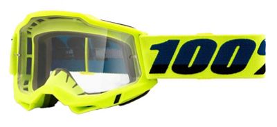 Maschera 100% Accuri 2 (lente trasparente) SS22 - giallo fluorescente, giallo fluorescente