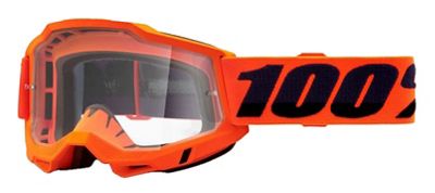 Maschera 100% Accuri 2 (lente trasparente) SS22 - arancione neon, arancione neon