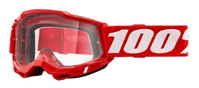 Maschera 100% Accuri 2 (lente trasparente) SS22 - rosso neon, rosso neon