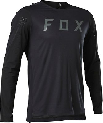 Fox Racing Flexair Long Sleeve Cycling Jersey SS22 - Black - L}, Black