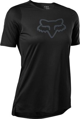 Fox Racing Women's Flexair Pro Short Sleeve Jersey SS22 - Black - S}, Black