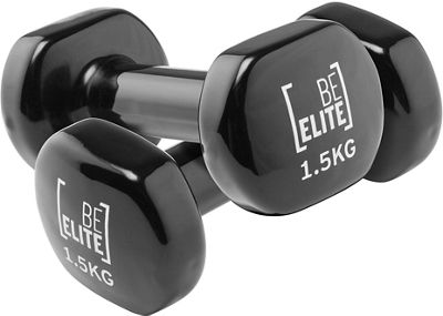 BeElite Vinyl Coated Dumbbell (Pair) 1.5kg AW20 - Black, Black