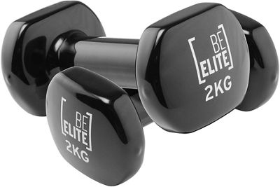 BeElite Vinyl Coated Dumbbell (Pair) 2kg AW20 - Black, Black