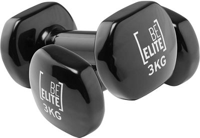 BeElite Vinyl Coated Dumbbell (Pair) 3kg AW20 - Black, Black