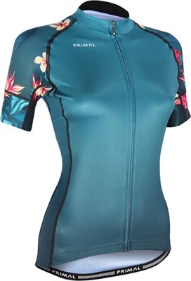 Primal Women's Kona Evo 2.0 Jersey SS22 - Green-Floral - XL}, Green-Floral