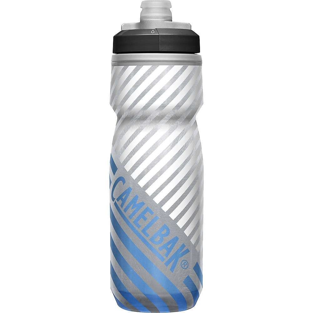 Camelbak Podium Chill Outdoor 620ml Bottle SS22 - Grey - Blue Stripe - One Size}, Grey - Blue Stripe