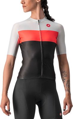 Castelli Women's Aero Pro Jersey - Light Black-Brilliant Pink-Silver Gray - XL}, Light Black-Brilliant Pink-Silver Gray