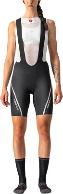 Castelli Women's Velocissima 3 Cycling Bib Shorts - Black-Silver - L}, Black-Silver