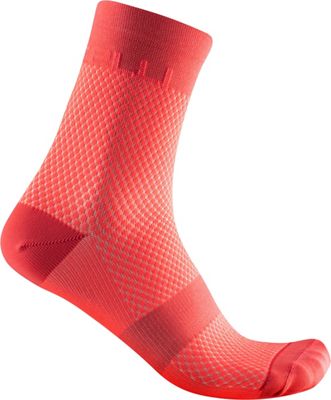 Castelli Women's Velocissima 12 Cycling Socks - Brilliant Pink-Coral Flash - L/XL, Brilliant Pink-Coral Flash