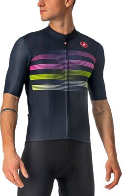 Castelli Endurance Pro Jersey - Savile Blue-Pink-Electric Lime - XL, Savile Blue-Pink-Electric Lime