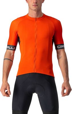 Castelli Entrata VI Short Sleeve Jersey - Fiery Red-Dark Gray-Ivory - S}, Fiery Red-Dark Gray-Ivory