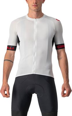 Castelli Entrata VI Short Sleeve Jersey - Ivory-Light Black-Red - M}, Ivory-Light Black-Red