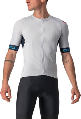 Castelli Entrata VI Short Sleeve Jersey - Silver Gray-Savile Blue-Blue Sky - XXL}, Silver Gray-Savile Blue-Blue Sky